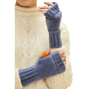 Powder Cassia Wrist Warmers - Denim Blue