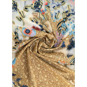 Powder Cotton Poplin Floral Hedgerow Print Scarf - Moss Green