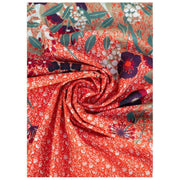 Powder Cotton Poplin Floral Hedgerow Print Scarf - Tangerine