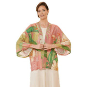 Powder Delicate Tropical Kimono Jacket - Candy Pink