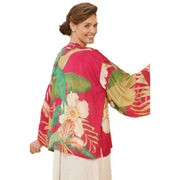 Powder Delicate Tropical Kimono Jacket - Dark Rose Pink