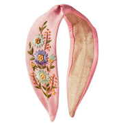 Powder Embroidered Perfect Posie Headband - Petal Pink/Powder Blue