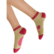 Powder Ladybird Trainer Socks - Sage Green