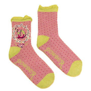 Powder Letter D Ankle Socks - Candy Pink