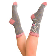 Powder Letter P Ankle Socks - Charcoal Grey