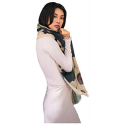 Powder Midnight Orchid Wool Wrap Scarf - White