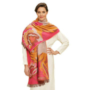 Powder Thrill of the Tiger Woven Scarf - Fuchsia