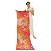 Powder Thrill of the Tiger Woven Scarf - Fuchsia