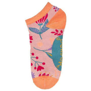 Powder Watercolour Flowers Trainer Socks - Petal Pink