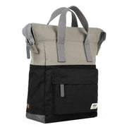 Roka Bantry B Small Creative Waste Two Tone Recycled Canvas Backpack - Ash Black/Coriander Grey