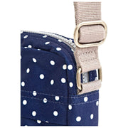 Roka Bond Recycled Canvas Crossbody Bag - Navy Polka Dot