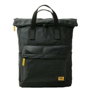 Roka Canfield B Medium All Black Recycled Nylon Backpack - Black/Corn Yellow