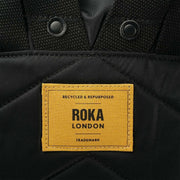 Roka Canfield B Medium All Black Recycled Nylon Backpack - Black/Corn Yellow