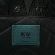 Roka Canfield B Medium All Black Recycled Nylon Backpack - Black/Teal