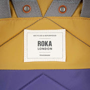 Roka Canfield B Medium Creative Waste Two Tone Recycled Nylon Backpack - Corn Yellow/Mulberry Purple