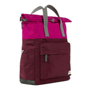 Roka Canfield B Medium Creative Waste Two Tone Recycled Nylon Backpack - Plum Purple/Candy Pink