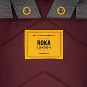 Roka Canfield B Medium Yellow Label Recycled Canvas Backpack - Zinfandel Maroon