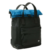 Roka Canfield B Small Creative Waste Two Tone Recycled Nylon Backpack - Black/Sea Port Blue