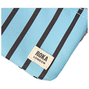 Roka Carnaby Small Recycled Canvas Wallet - Blue Stripe