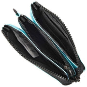 Roka Carnaby Small Recycled Canvas Wallet - Blue/Blue Hearts