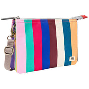 Roka Carnaby XL Recycled Canvas Crossbody Bag - Wide Stripe Multi-colour