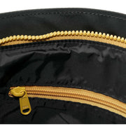 Roka Kennington B Medium All Black Recycled Nylon Crossbody Bag - Black/Corn Yellow