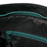 Roka Kennington B Medium All Black Recycled Nylon Crossbody Bag - Black/Teal