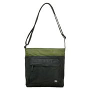 Roka Kennington B Medium Creative Waste Two Tone Recycled Nylon Crossbody Bag - Black/Avocado Green