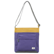 Roka Kennington B Medium Creative Waste Two Tone Recycled Nylon Crossbody Bag - Corn Yellow/Mulberry Purple