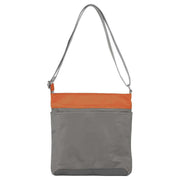 Roka Kennington B Medium Creative Waste Two Tone Recycled Nylon Crossbody Bag - Graphite Grey/Burnt Orange