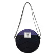 Roka Paddington B Creative Waste Two Tone Recycled Nylon Crossbody Bag - Black/Mulberry Purple