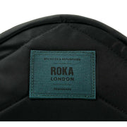 Roka Paddington B Small All Black Recycled Nylon Crossbody Bag - Black/Teal