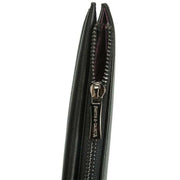 Smith and Canova Smooth Leather Long Zip Top Pocket Purse - Black