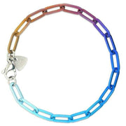 Ti2 Titanium Paperclip Bracelet - Blue