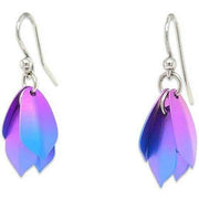 Ti2 Titanium Small Wolf Of The Woods Drop Earrings - Pink