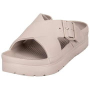 Totes SOLBOUNCE Bounce Cross Front Buckle Sandals - Taupe Beige