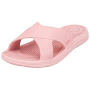 Totes SOLBOUNCE Bounce Cross Strap Sliders - Dusky Pink