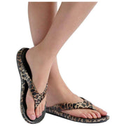 Totes SOLBOUNCE Bounce Flip Flops - Leopard Brown