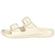 Totes SOLBOUNCE Double Buckle Sliders - Metallic Stone Cream
