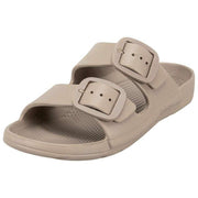 Totes SOLBOUNCE Double Buckle Sliders - Taupe Beige