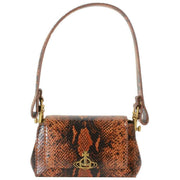 Vivienne Westwood Emboss Snake Leather Hazel Small Handbag - Tan