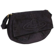 Vivienne Westwood Sadie Suede Leather Shoulder Bag - Black