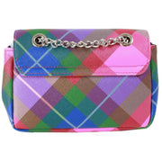 Vivienne Westwood Saffiano Print Small Chain Purse Bag - Candy Tartan Pink