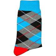 Bassin and Brown Argyle Socks - Blue/Grey/Black