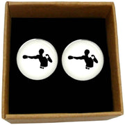 Bassin and Brown Boxer Cufflinks - White/Black