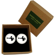 Bassin and Brown Boxer Cufflinks - White/Black