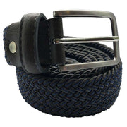 Bassin and Brown Chevron Stripe Woven Belt - Charcoal Grey/Blue