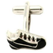 Bassin and Brown Football Cufflinks - Silver/Black