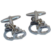 Bassin and Brown Handcuff Cufflinks - Silver