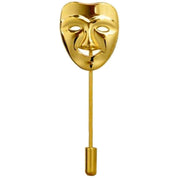 Bassin and Brown Happy Mask Lapel Pin - Gold